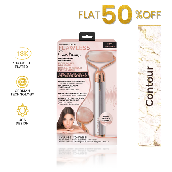 Contour Micro Vibrating Facial Rose Quartz Roller & Massager